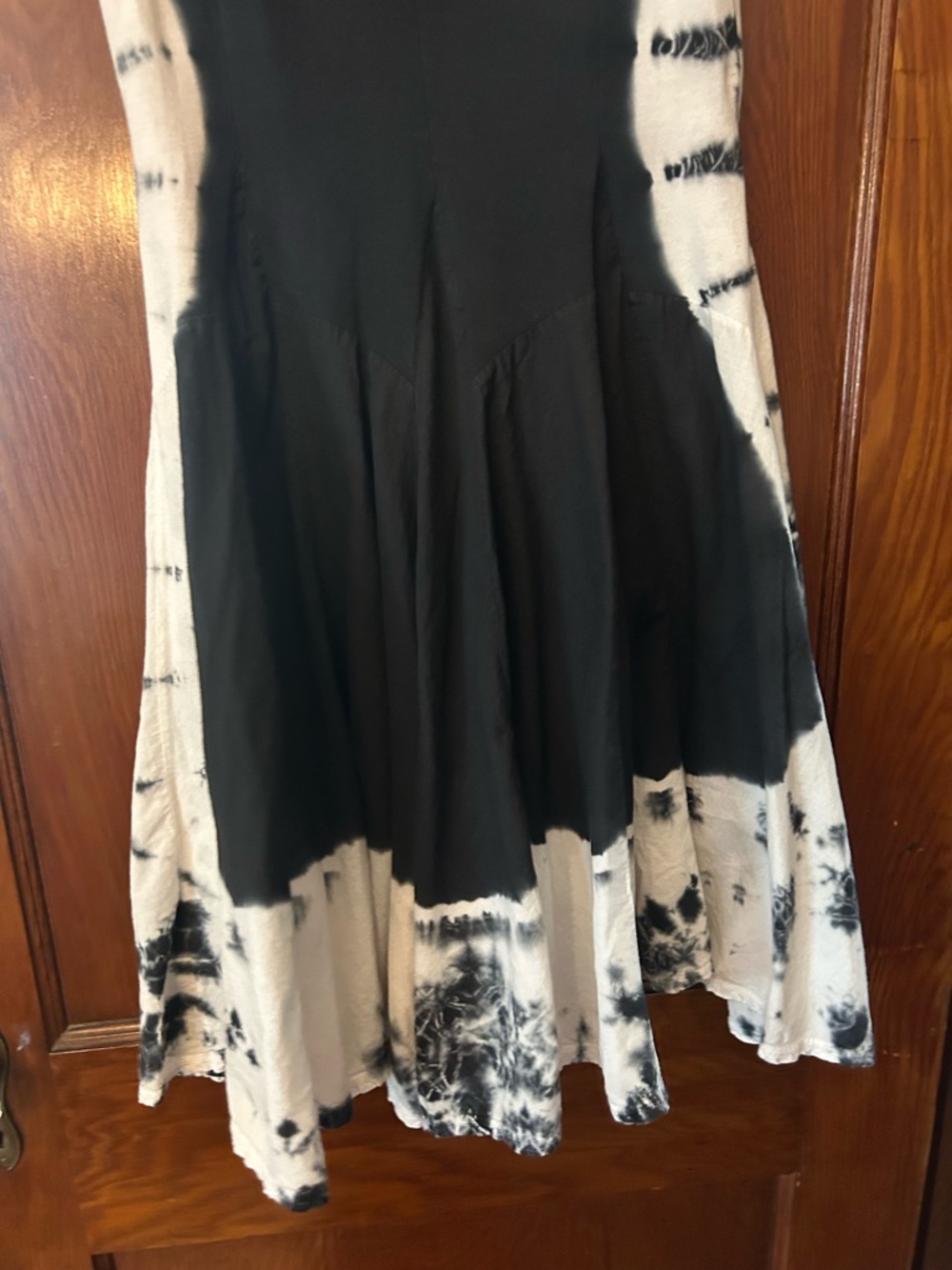 Vintage Luna Luz 90's Tie Dye Dress Cotton Black White Size Medium - Picture 3 of 8